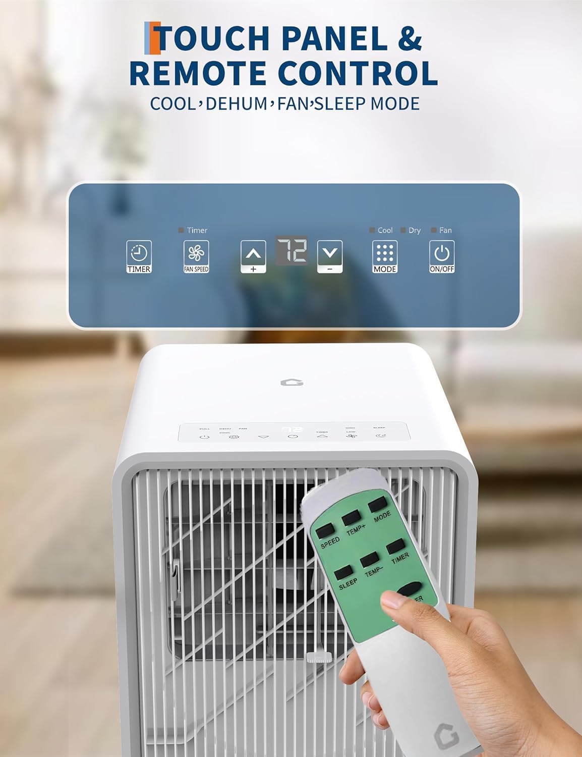 10000 BTU Portable Air Conditioners With Remote Control,Floor Air Conditioner Cooling AC Unit With Fan, Sleep Mode& Dehumidifier, Cools Room Up to 215 Sq.24H Timer Air Conditioner Window Kits