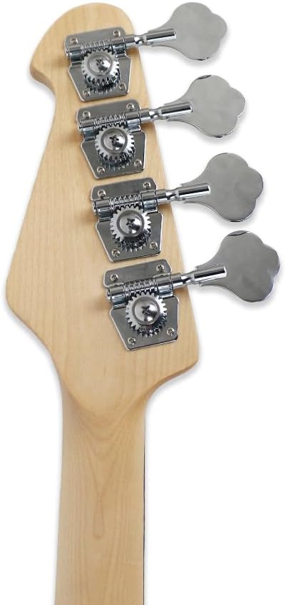 Full size 4strings electric bass guitar kit package black color with 5W portable plug and play amplifier travel amp set with strap gig bag bundle for beginner starter practice (BKPB-30)