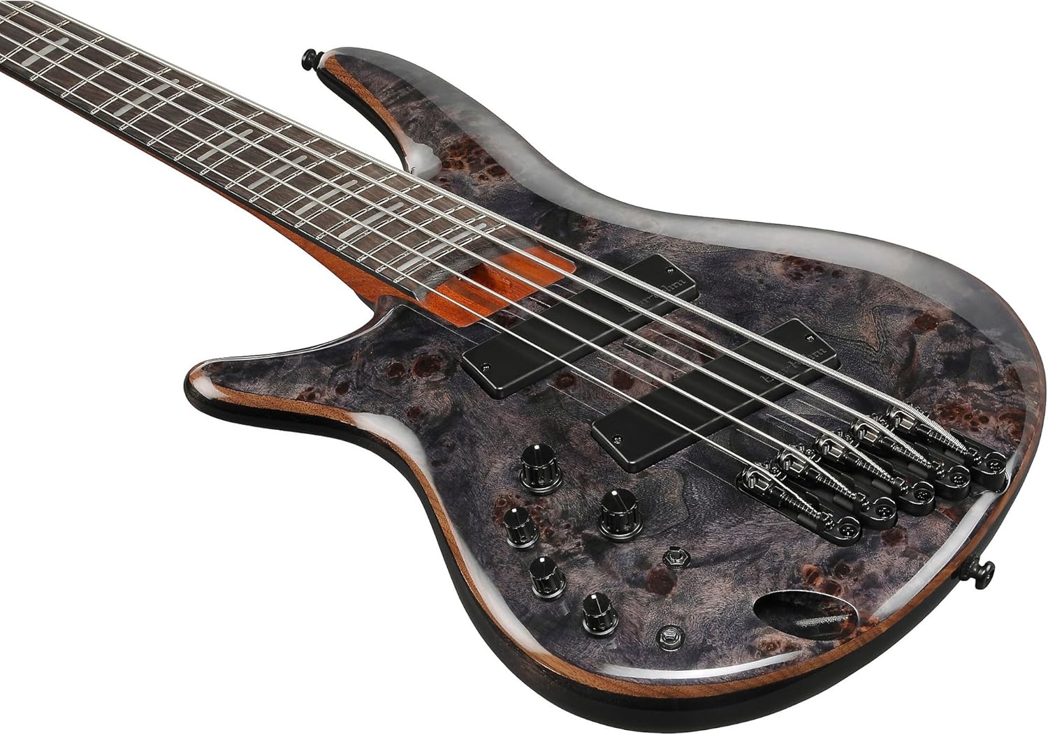 Ibanez SRMS805L Bass Workshop Left-Handed Multi-Scale 5-String Bass Guitar, Panga Panga Fingerboard, Deep Twilight