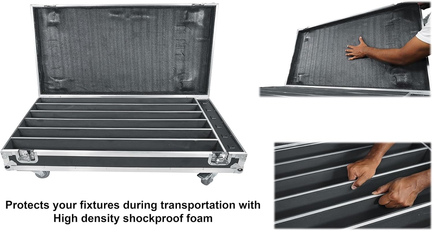 Rockville Pixel Hybrid Pack Bundle: 6 Battery Bar Wash/Strobe Light Strips w/Charging Case, ROCKFORCE W4 384-Channel Wireless DMX Lighting Controller w/MIDI, 2-Items