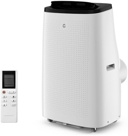 14000 BTU Portable Air Conditioner - 4 in-1 Cooling, Dehumidifier, Fan & Sleep Mode, Quiet AC Unit for Rooms up to 750 Sq.Ft, 24H Timer, Remote & Window Kit Included, Grey