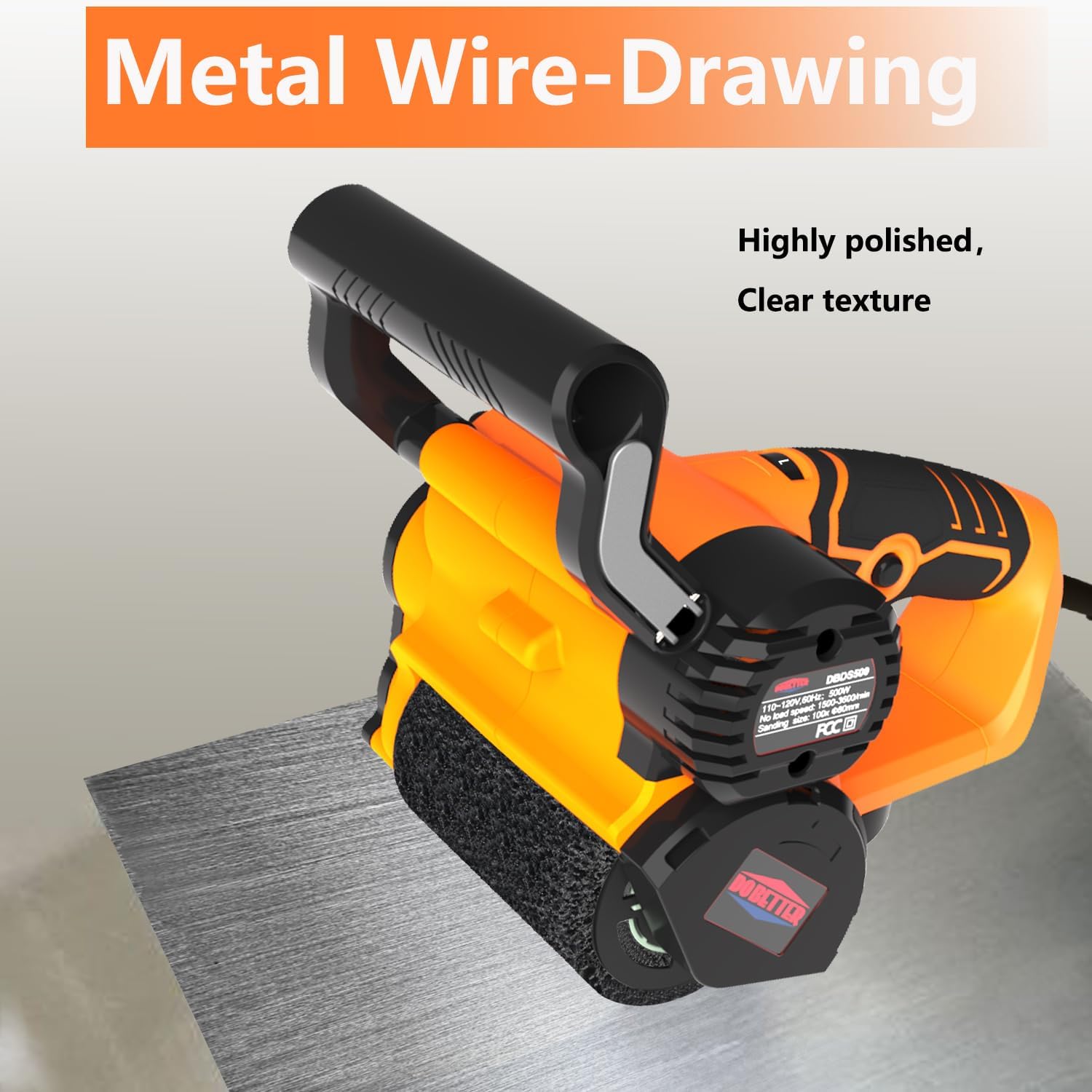 Drum Sander for Woodworking, Surface Conditioning Tool, Burnishing Polishing Machine, Paint Stripper Remover, Variable Speed Tool with VAC Nozzle and Tool Bag- DBDS500