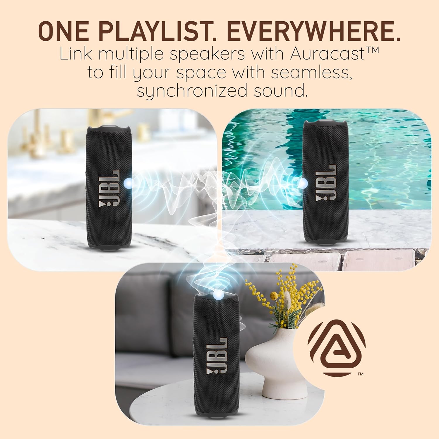 JBL Flip 7 Portable Bluetooth Speaker, IP68 Waterproof, Dustproof, Drop-Proof, PushLock System, AI Sound Boost, 16H Battery – White – Boom h's Comprehensive Ultimate Performance Cloth Solution