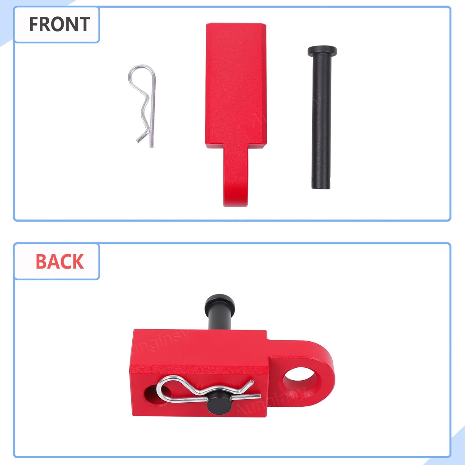 Aunginsy Tow Hitch Receiver Hook with Tightener Compatible with Ford Maverick 2022 2023 2024 2025 Accessories, Car Shackle Mount Trailer Hitch Lock Pin Heavy Duty Solid Recovery Towing Kit for Trucks