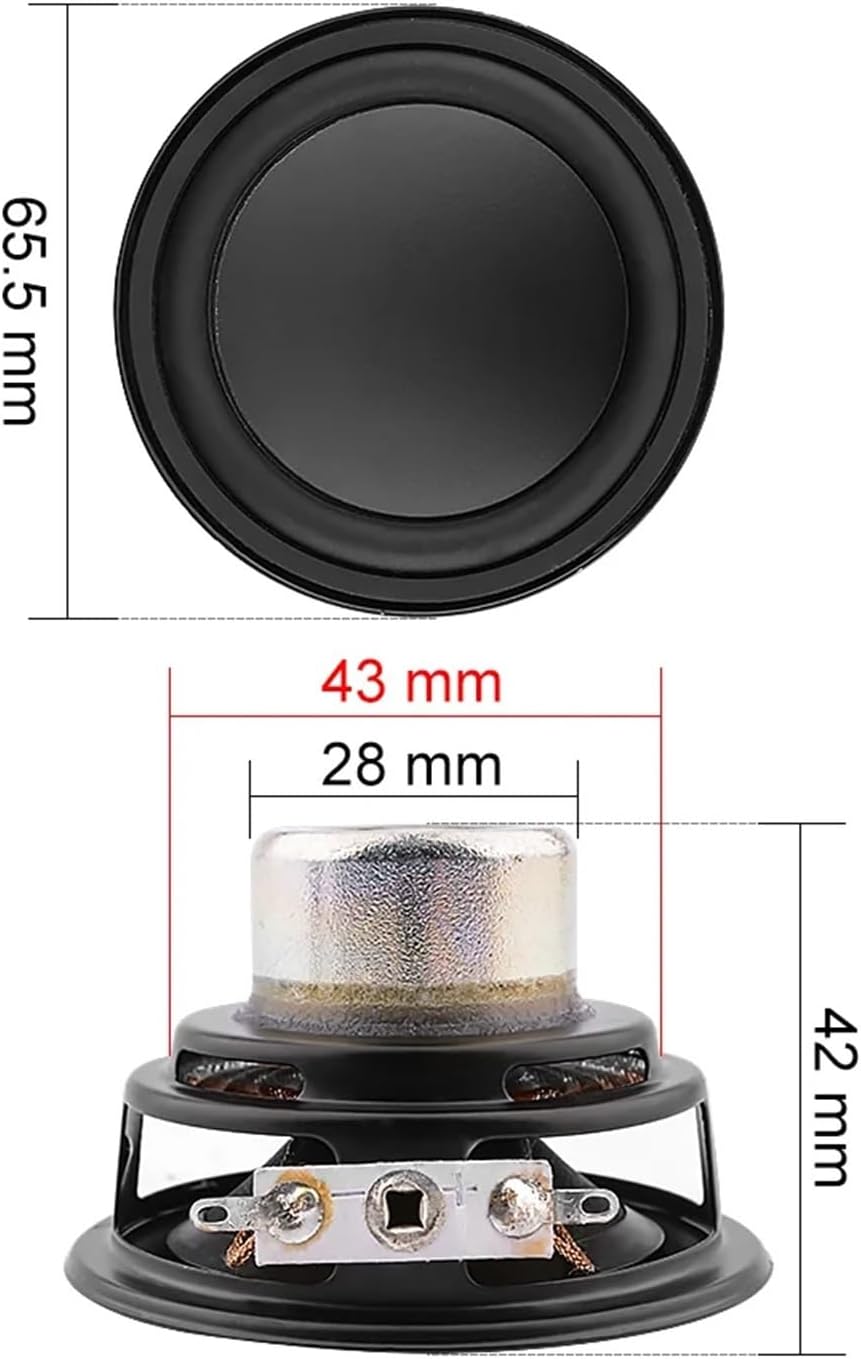 2Pcs 2.5 Inch Midrange Bass Speaker 6 Ohm 20W Woofer Loudspeaker Neodymium Magnetic Audio Sound Music Speaker
