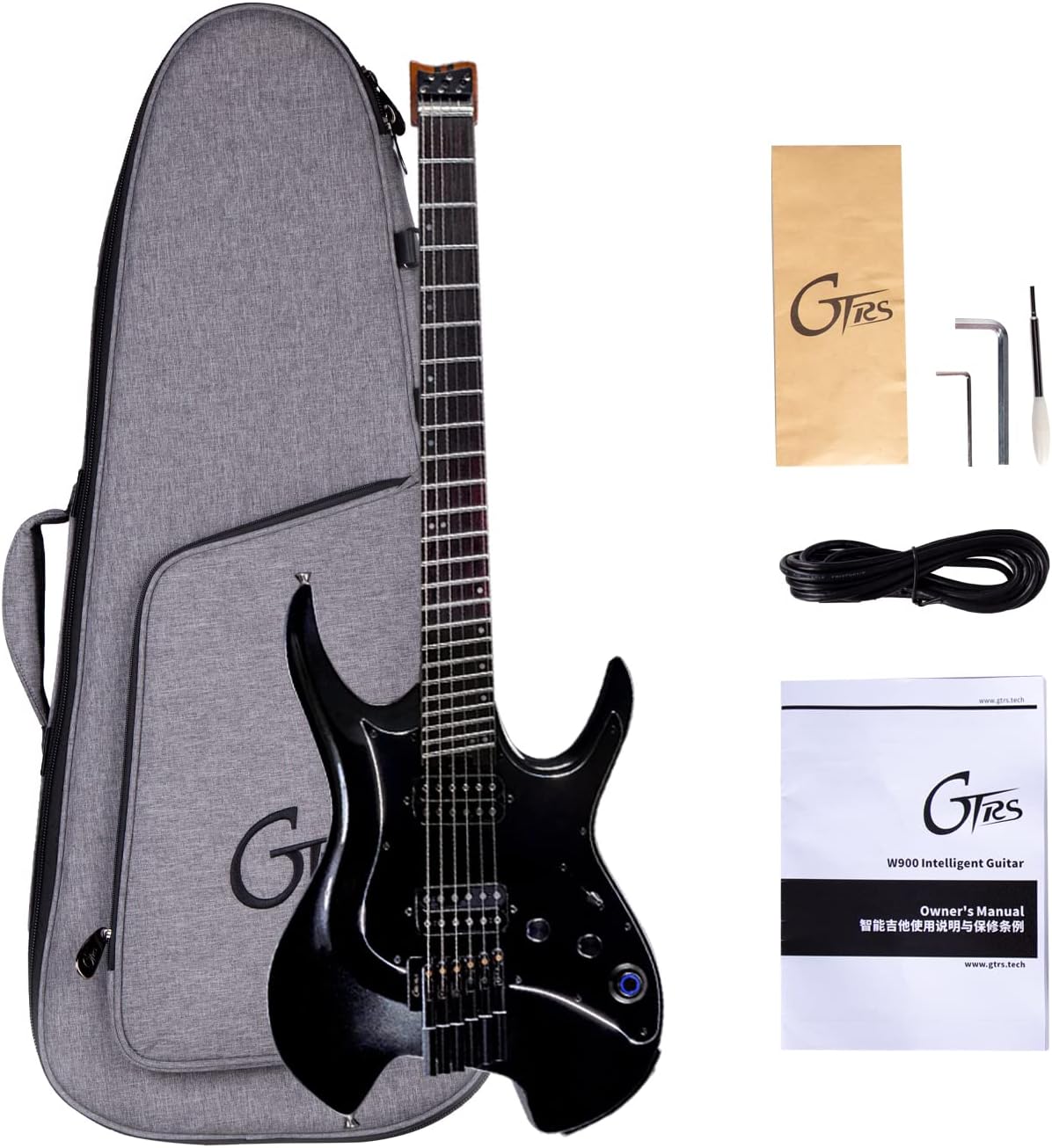 GTRS W800 Professional Electric Guitar and GWU4 Wireless Guitar System UHF Guitar Transmitter Receiver