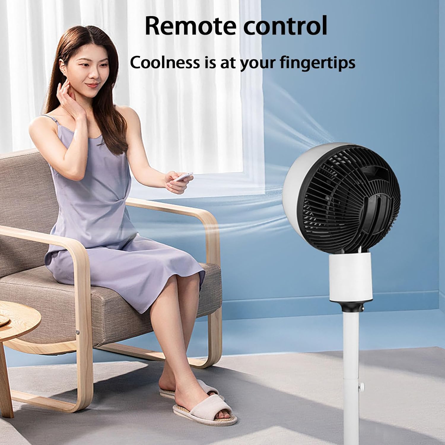 JSLJJBD Portable Air Conditioners Portable Evaporative Air Cooler Floor Air Conditioner Small Vertical Silent Turbo Electric Fan, Intelligent Remote Control, Three-Speed Wind Speed, Timing Setting