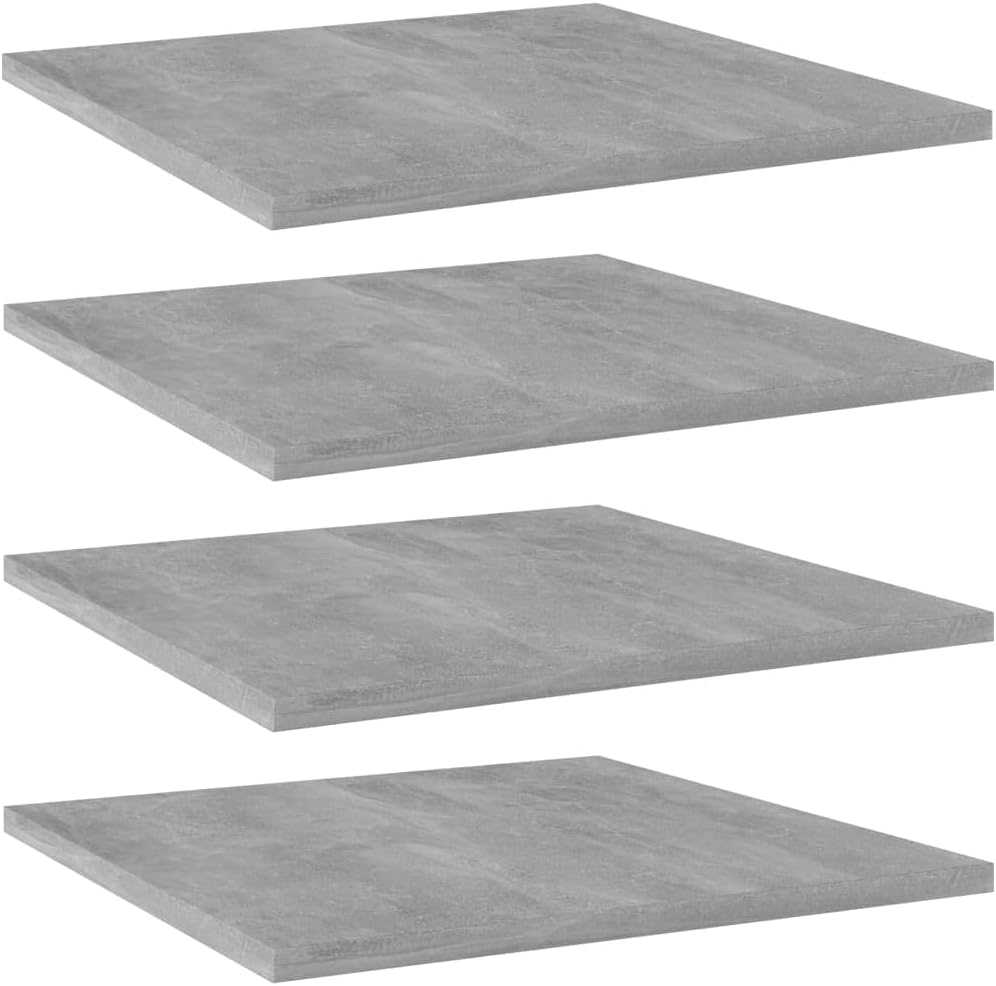 Concrete Grey Floating Shelf Set of 4 15.7 x 15.7 in Engineered Wood Matte Square Display Shelves Wall Mount Small Bookshelf for Bathroom Kitchen Living Room Bedroom