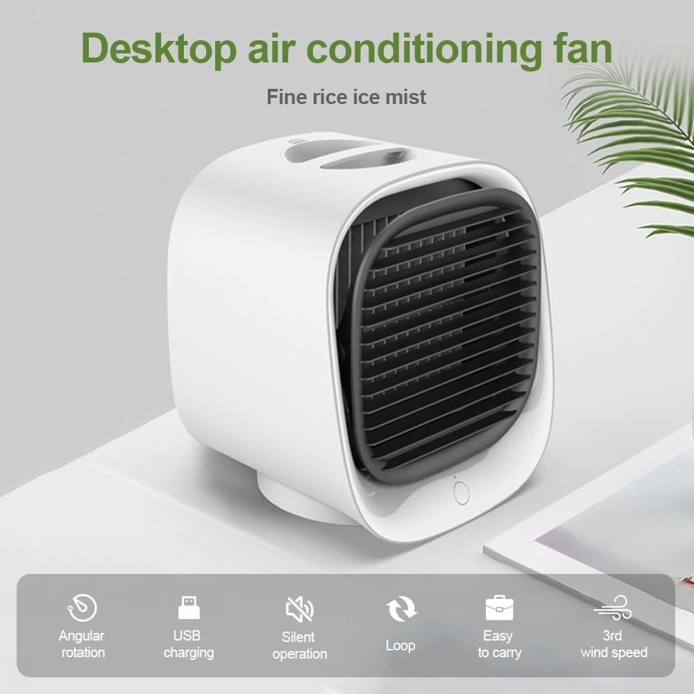 Oribreeze Air Conditioning,Mini Portable Rechargeable Desktop Air Cooler with 3 Wind Speed,Multifunctional Low Noise Air Conditioner for Office,Bedroom,Shcool /1667