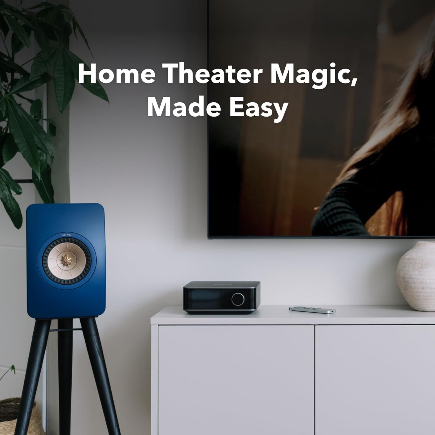 WiiM Amp Ultra with Voice Remote 2 | 100W Streaming Amplifier with Premium ESS ES9039Q2M DAC & Dual TI TPA3255 Amps | Built-in RoomFit EQ & Touchscreen | HDMI ARC, Optical, RCA Inputs | Silver