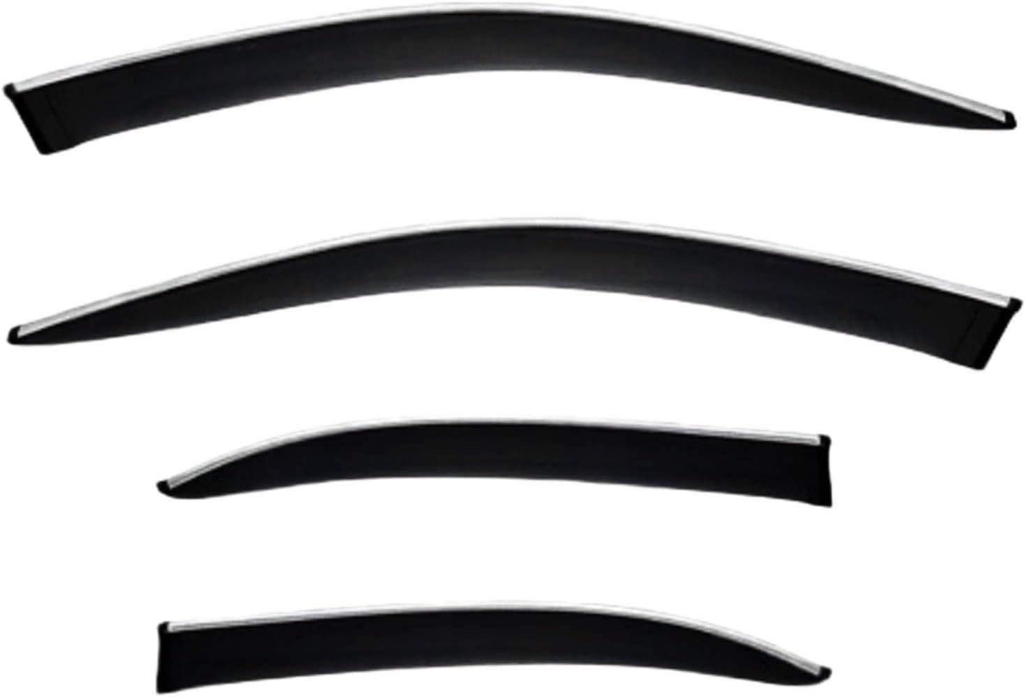 Window Deflectors for Benz C-Class Short Wheelbase MK3-W204 2007-2014, Sun Rain Guard Window Visors Vent Shades with Bright Stripes Car Accessories