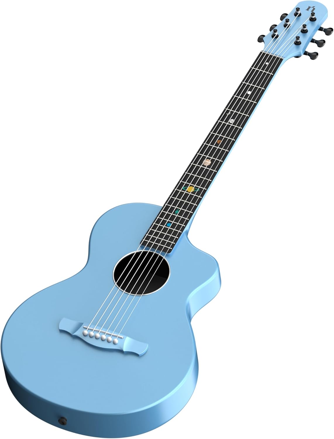 Natasha Asteroid Carbon Fiber 38-inch Folk Guitar（Ocean Blue）,Acoustic Guitars/Travel Guitars,Integrated Casting With Carbon Fiber Composite Material, light and portable.