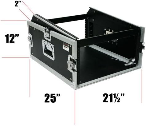 OSP Cases | ATA Road Case | 4-Space Amplifier Rack with 12-Space Mixer Slant | MC12U-4