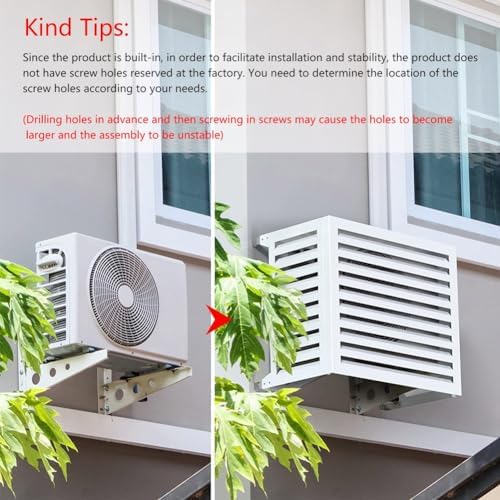 Aluminum Air Conditioner And Heat Pump Cover Hide Air Conditioner Cover For Outside Units Privacy Fence Screens Plant Storage Shelf Shutters Flower Rack Noise Reduction (Color : Br