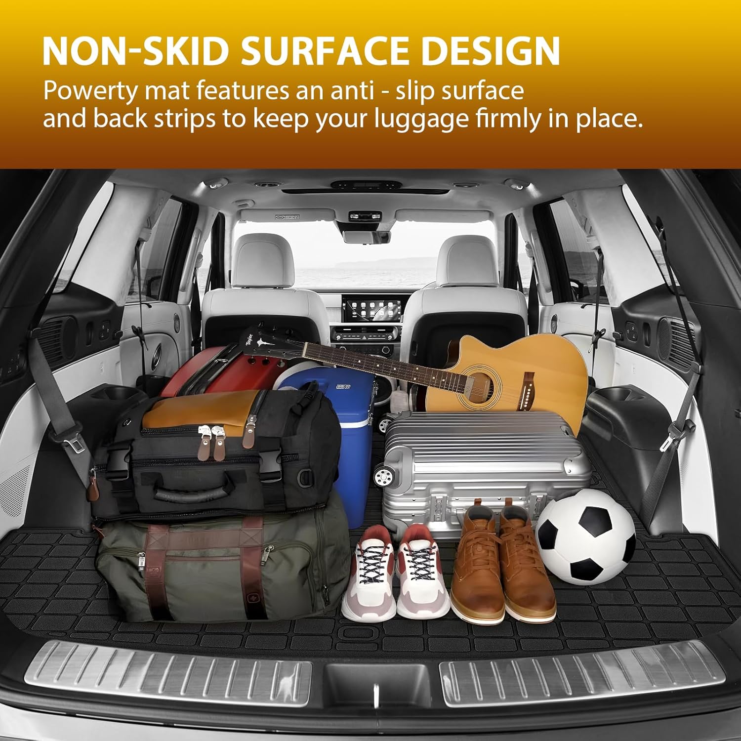 Powerty Floor Mats for 2020-2024 2025 Hyundai Palisade 7/8 Seat Car Mats, All Weather TPE Cargo Liner Backrest Mats Trunk Lower Car Mat Interior Protector Full Set for Palisade Accessories