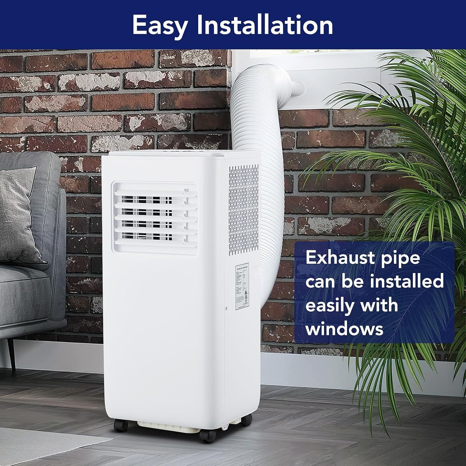 10000 BTU Portable Conditioner-3 in-1 Compact Standing Air Conditioner, Floor AC Unit with Remote Control, Universal Casters, Window Mount Kit