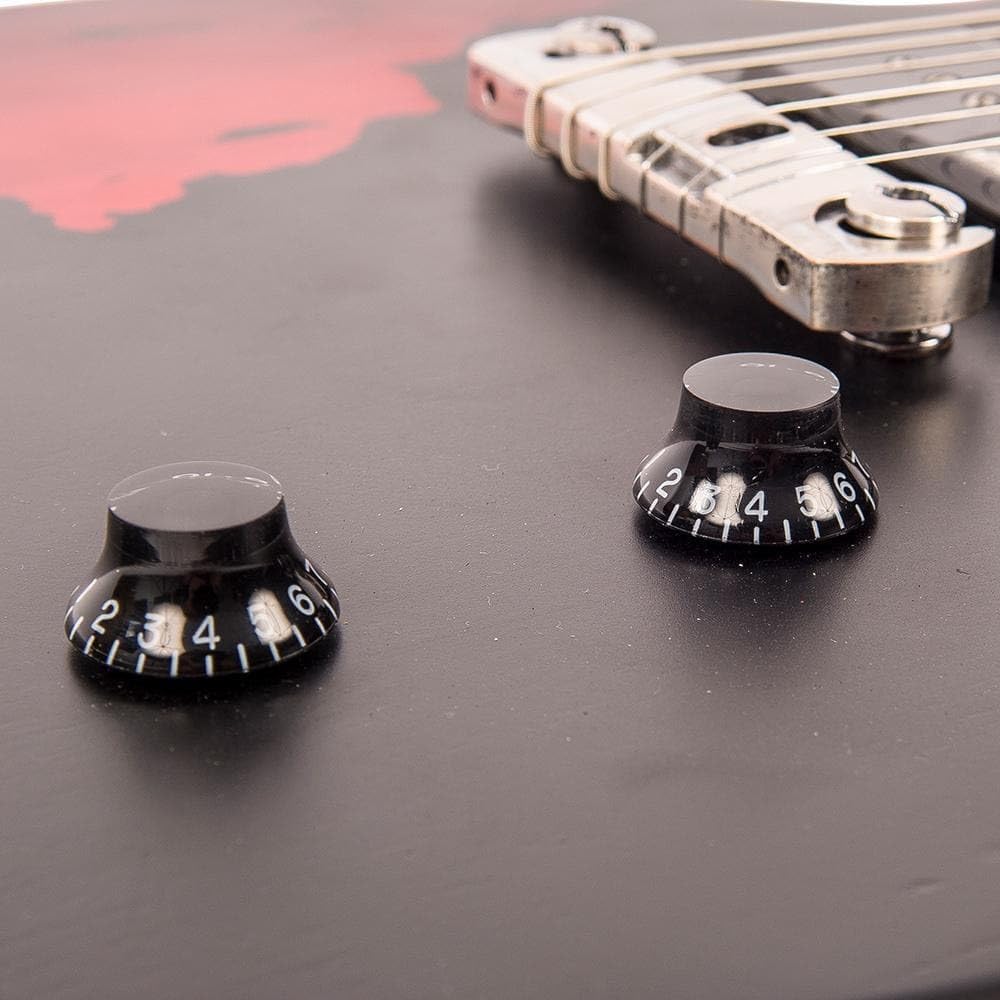 Vintage Icon V120-MRBK Distressed Black / Sunburst LP Electric Guitar Wilkinson