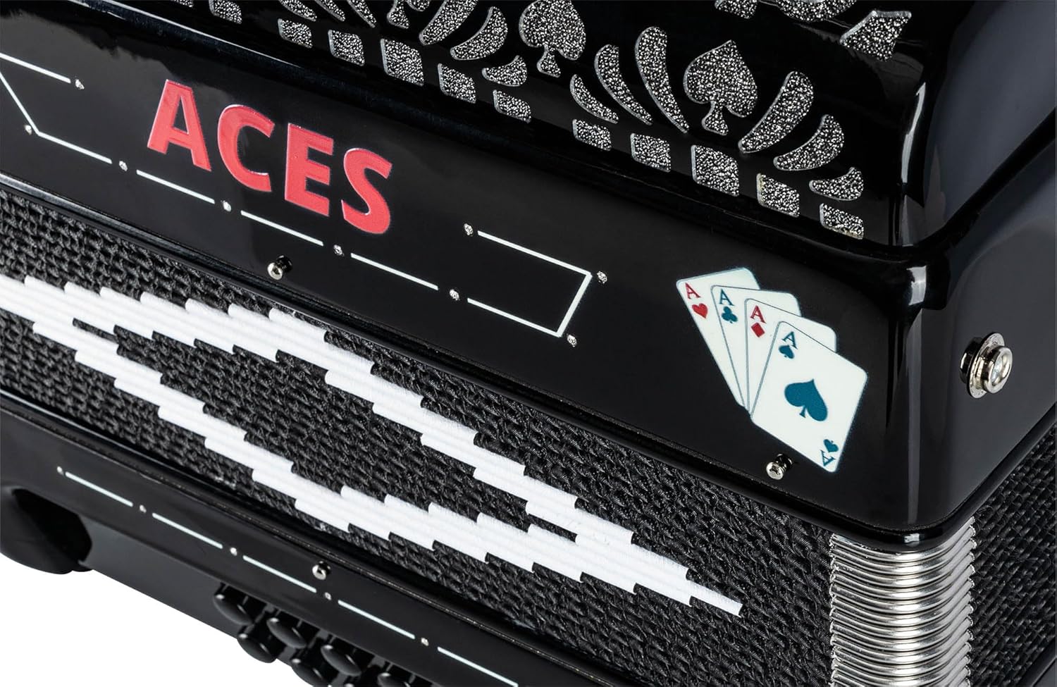 Hohner Hohnica Aces II 34-Button Accordion with 3 Registers - EAD Bundle with Gig Bag, Adjustable Straps, and Austin Bazaar Polishing Cloth