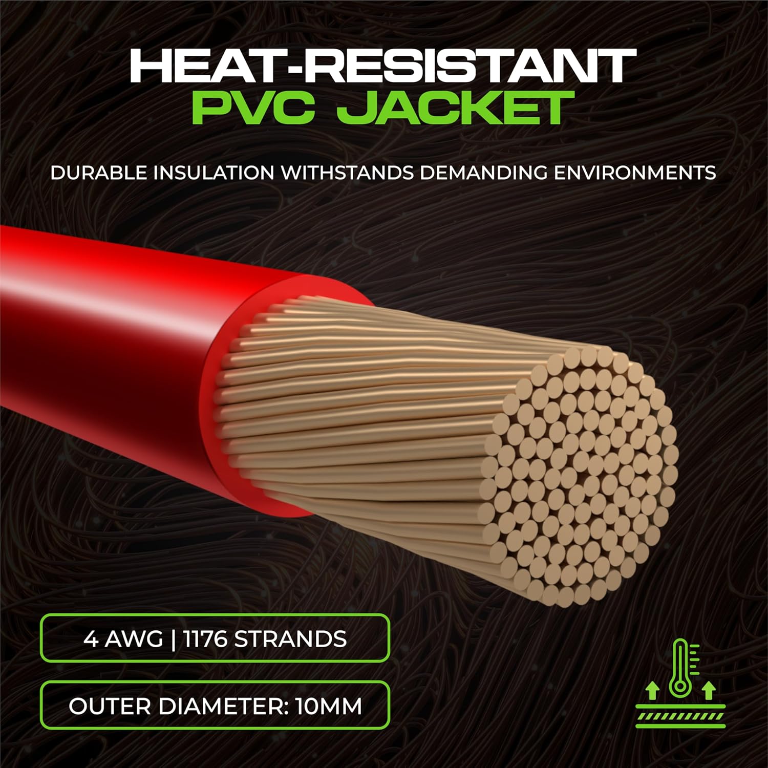 4 Gauge Wire (25ft) AWG Amp Battery Cable for Automotive Electrical Wiring - Oxygen Free Copper (OFC) Welding Cable 4GA - Car Amplifier Power & Ground Cable, Stereo Audio Speakers, RV Trailer Wiring