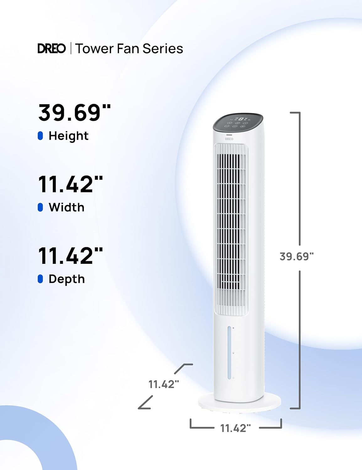 Dreo Portable Air Conditioners Fan, 40” Standing Fans that Blow Cold Air, Portable AC，80° Oscillating Evaporative Air Cooler，Removable Water Tank, Ice Packs, Remote Control, 4 Speeds, 7H Timer, White
