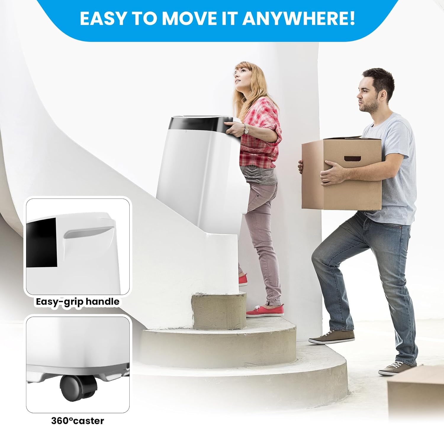 Portable Air Conditioner 10,000 Btu, Portable Ac Unit for Rooms Up to 450 Sq.ft, 3 In 1 Air Conditioner Portable with Fan And Dehumidifier, Window Kit, Indoor Air Conditioner with 2 Speed