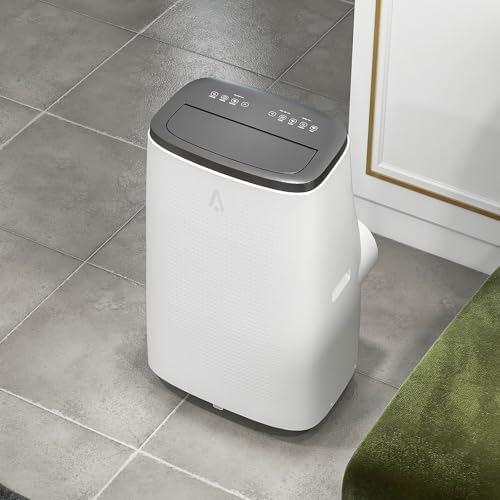 14,000 BTU Portable Air Conditioner with Remote, Cools 700 Sq.Ft In 10 Mins,3-In-1 Cooling/Dehumidifier/Fan,Ultra-Quiet 40dB, Easy Roll-Wheel Install,24/7 Timer and Smart Control, Grey Touching Top