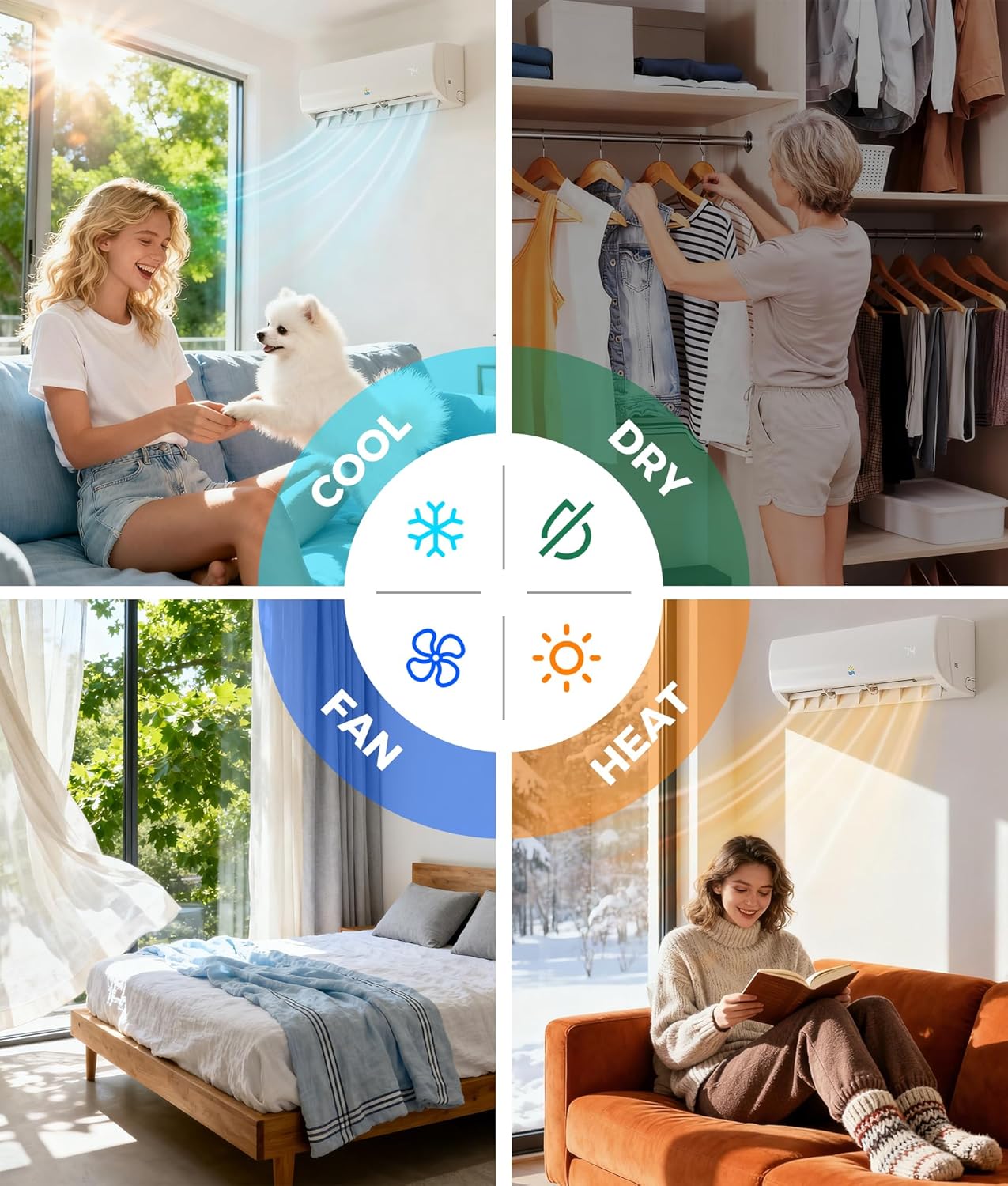 Mini Split Ac/Heating System - 17000 BTU Ductless Mini Split Air Conditioner with Heat Pump, 17 SEER2 230V Energy Efficient Ac Unit Up to 1250 Sq.Ft, Complete Installation Kit