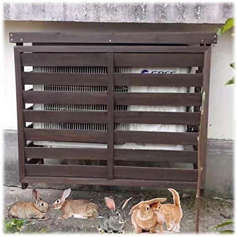 Air Conditioner Covers For Outside Units Outdoor Wooden Air Conditioning Cover Wooden Flower Stand Waterproof Privacy Screen Solid Wood Air Conditioner Outer Frame Breathable (Size : B)