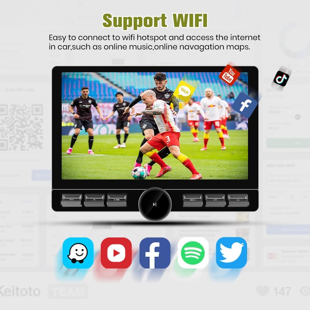 AWESAFE 10.6 Inch Car Radio Stereo Qualcomm [4+64GB] for Chevy Silverado GMC Sierra 2014-2018 Android 13 Head Unit with CarPlay Android Auto