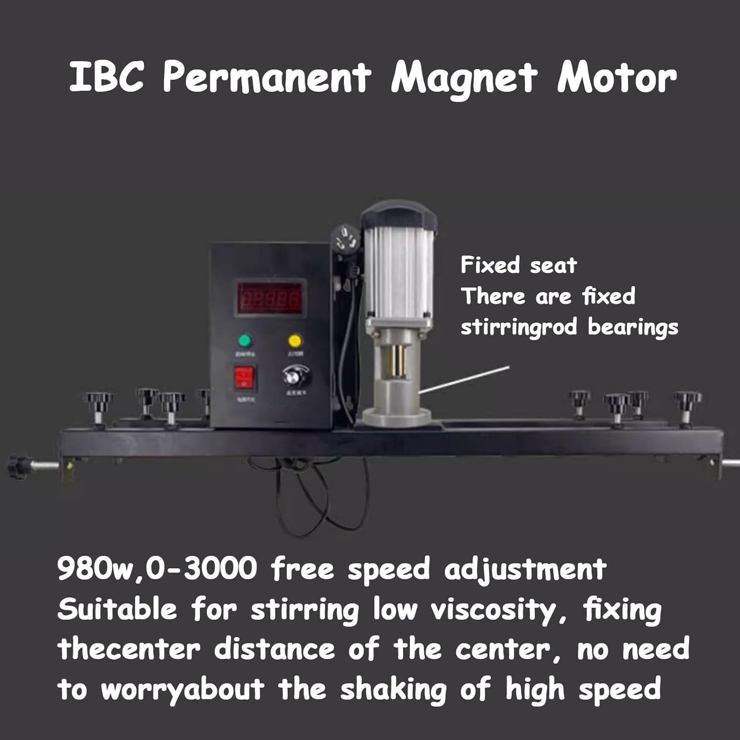 IBC Air Agitator,Stand Paint Mixer,Paint Stirring Machine, Electric Tank Mixer Machine, Free Speed Adjustment from 0-3000 RPM, for Viscous Liquid Ink Dye Chemicals(