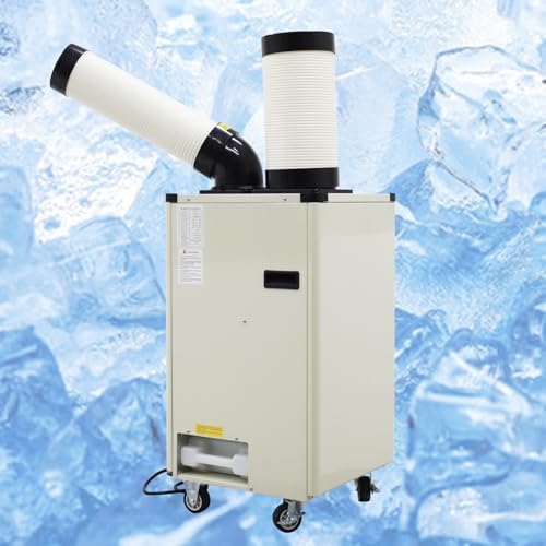 Portable Air Conditioner 9180 BTU Industrial Spot Cooler Air Conditioner 350-450m³/h Mobile Outdoor Indoor Cooling Aircon Louver Type 110V 1000W