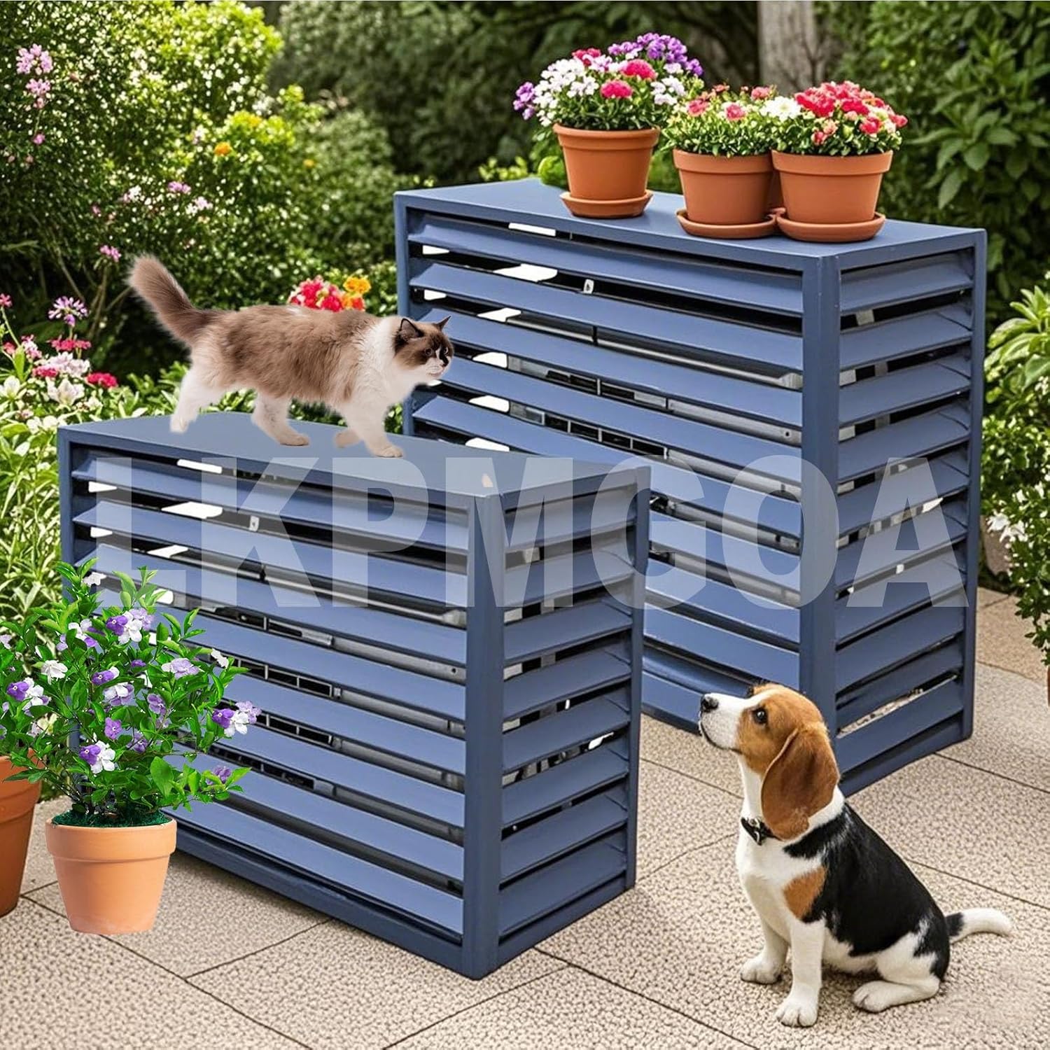 Air Conditioning Cover Aluminum, Covers Air Conditioning for Exterior Unit, Suitable for All Weather, Noise reducing(Brown,100cm)