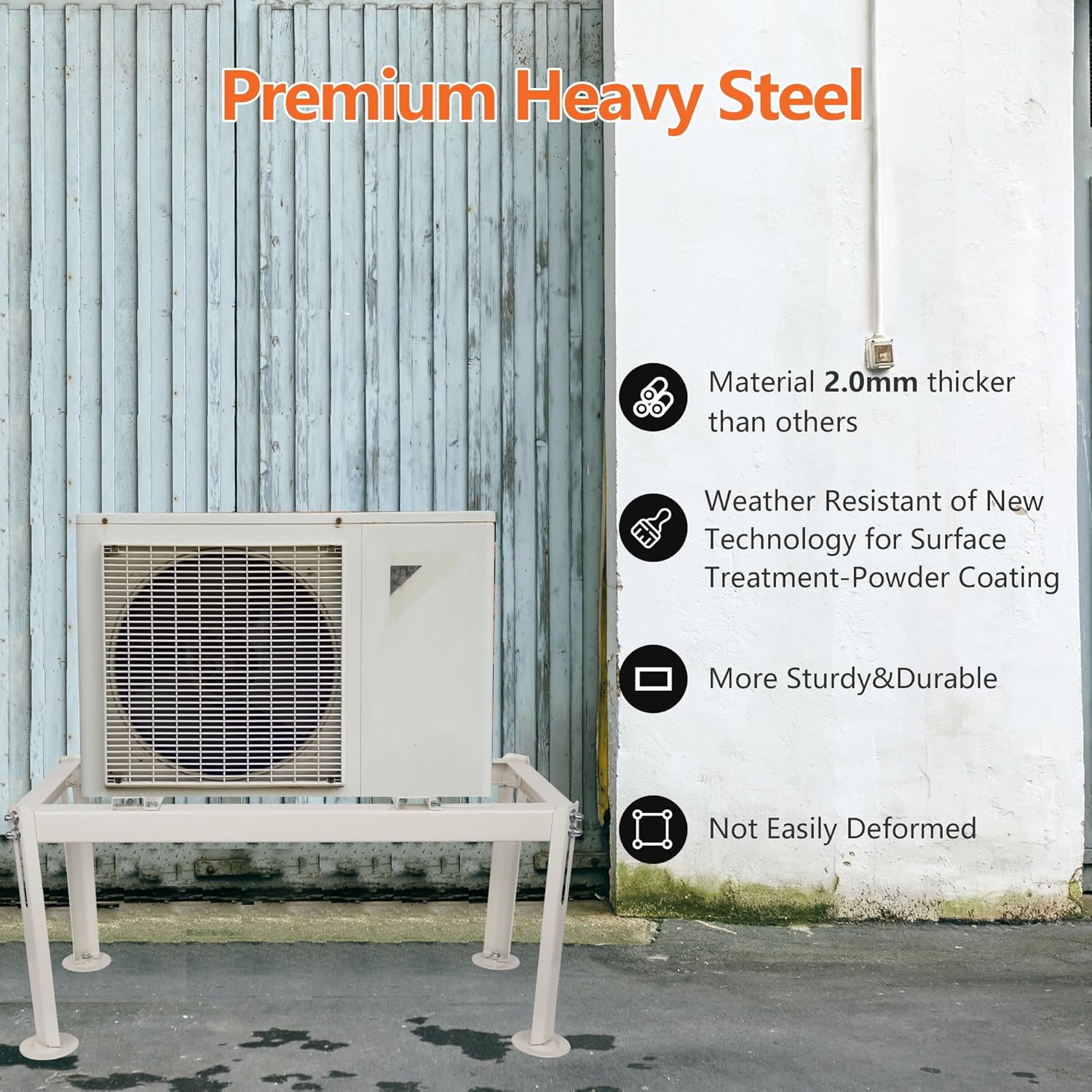 WeCooper Mini Split Ground Stand,Heavy-Duty Condenser Stand for9000-36000BTU,Mini Split AC Bracket for Ductless Air Conditioners Heat Pump System