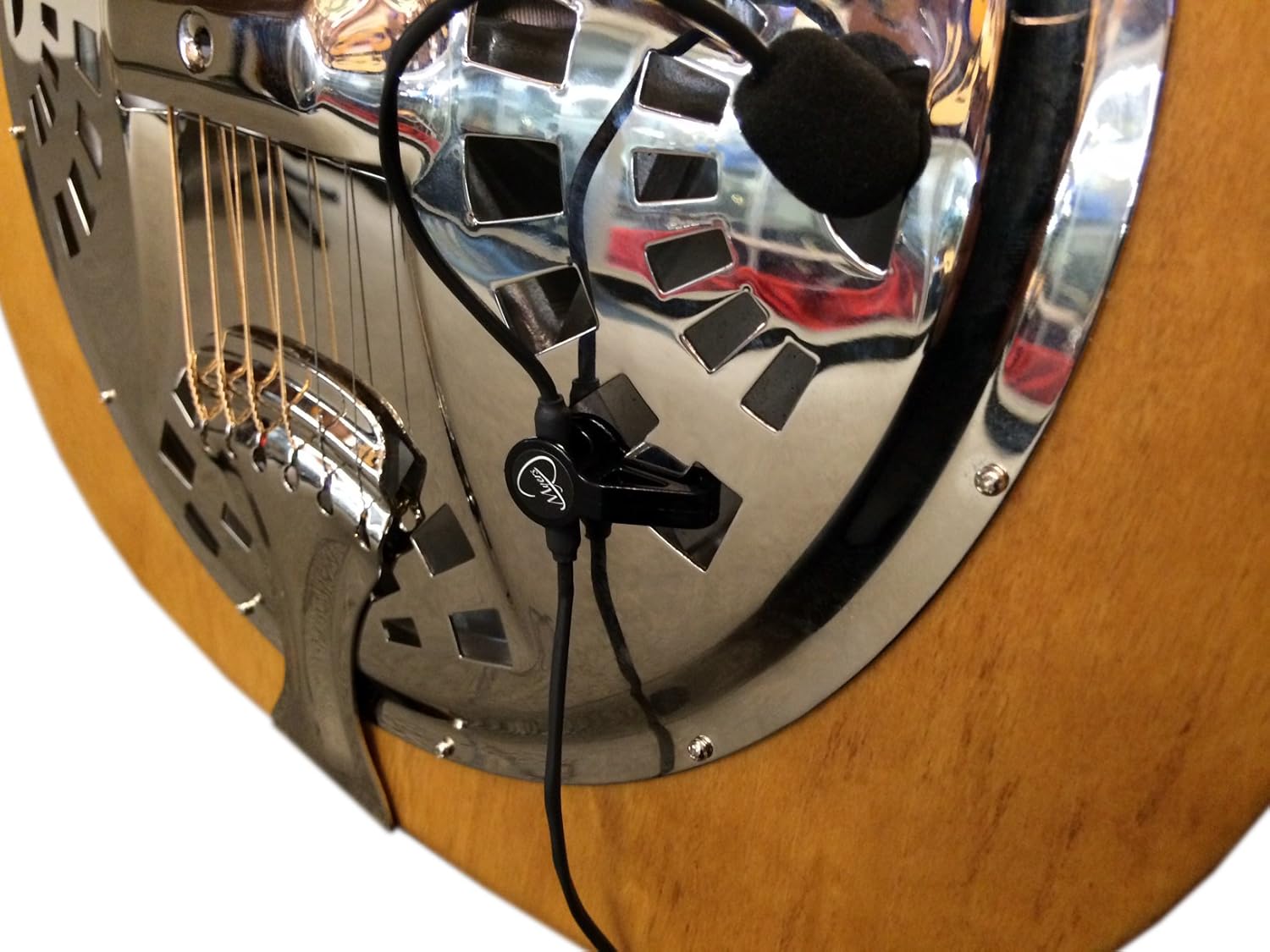 The Feather Dobro Square Neck Resonator Guitar Pickup with Flexible Micro-Gooseneck by Myers Pickups