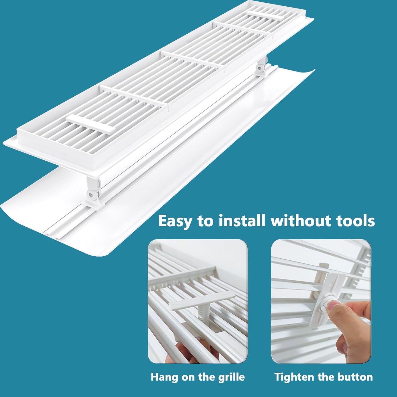 Central Air Conditioner Deflector - Adjustable Ceiling Vent Diffuser With 180° Wide-Angle, Anti-Condensation Baffle For Prevent Direct Breeze & Improve Airflow(47x12in/120x30cm)