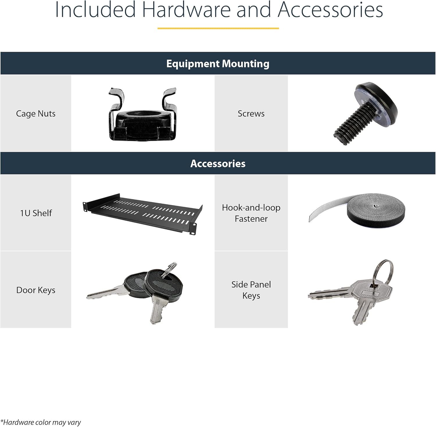 StarTech.com 4-Post 12U Wall Mount Network Cabinet w/ 1U Shelf, 19
