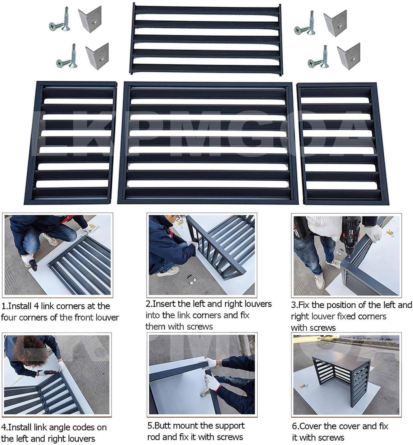 Air Conditioning Cover Aluminum, General Purpose Outdoor Air Conditioner Fence, Rainproof, Keep Away Branches and Leaves(Brown,110cm)