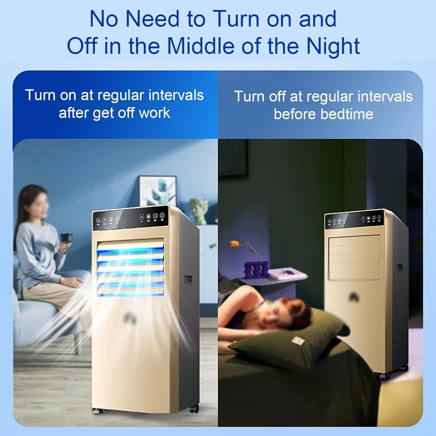 4-in-1 Cooling Fan, Mobile Room Fans with Dehumidification, Low Noise Sleeping, Air Conditioner Fan 120° Wide Angle Air Supply