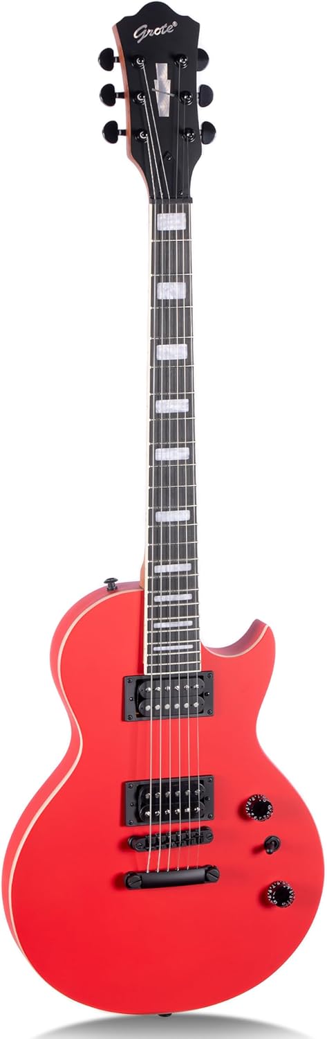 Grote LPS-01 LP Style Solid Electric Guitar Maple Neck Poplar Body (Red)