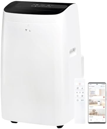 TCL 10,000 BTU Q-Series Ultra-Quiet Dual Hose Portable Inverter Air Conditioner, 450 Sq. Ft. AC Unit, up to 47% Energy Savings, Compact Design, Works with Smart Devices
