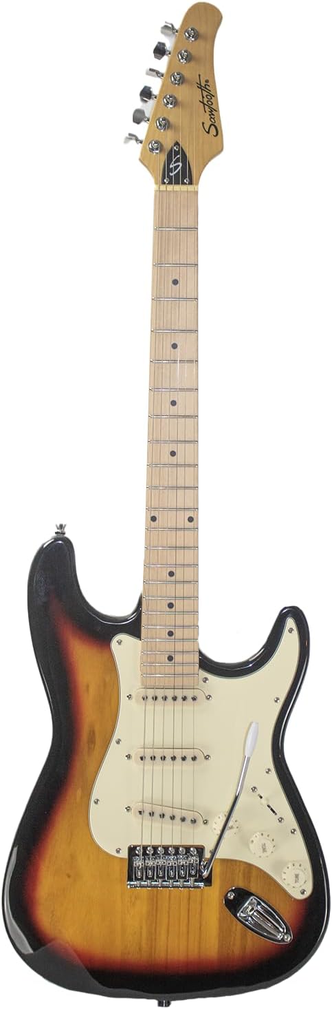 Sawtooth ES Series Electric Guitar, Sunburst with Vanilla Cream Pickguard