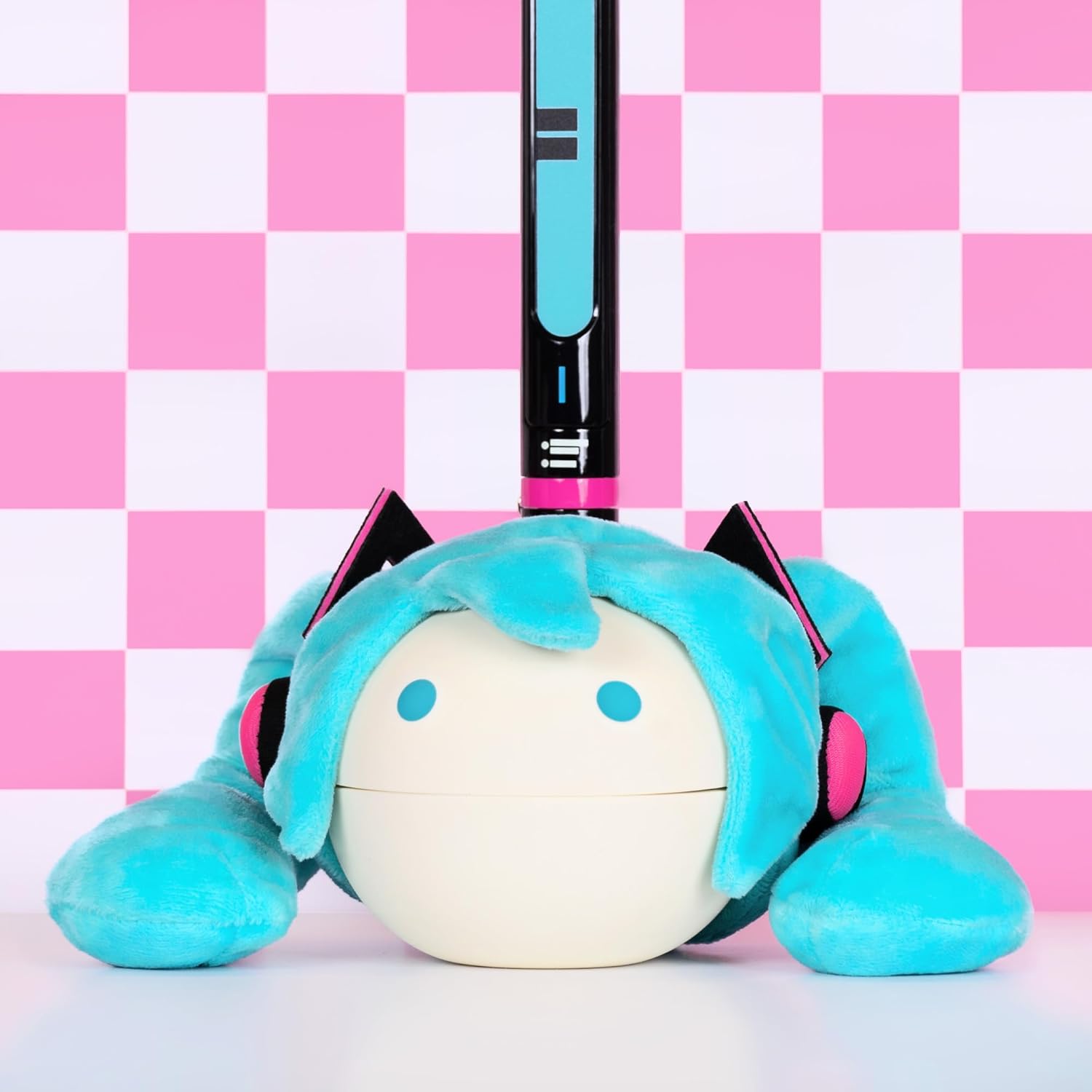 Otamatone Deluxe [Hatsune Miku Edition] Electronic Musical Instrument Portable Synthesizer from Japan Maywa Denki [Includes Removable Plush Wig]
