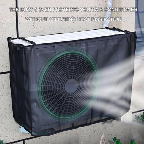 Window Air Conditioner Unit Cover, Air Conditioner Protection Cover Waterproof Defender Rain Snow Protection Sheet(Black net,43.3*20.5inch)