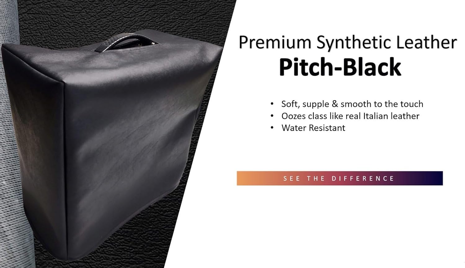 DCFY Ultimate Guitar Amplifier Cover for Line6 Catalyst 200 Amp | Premium Synthetic Leather: Pitch-Black| Made in the US