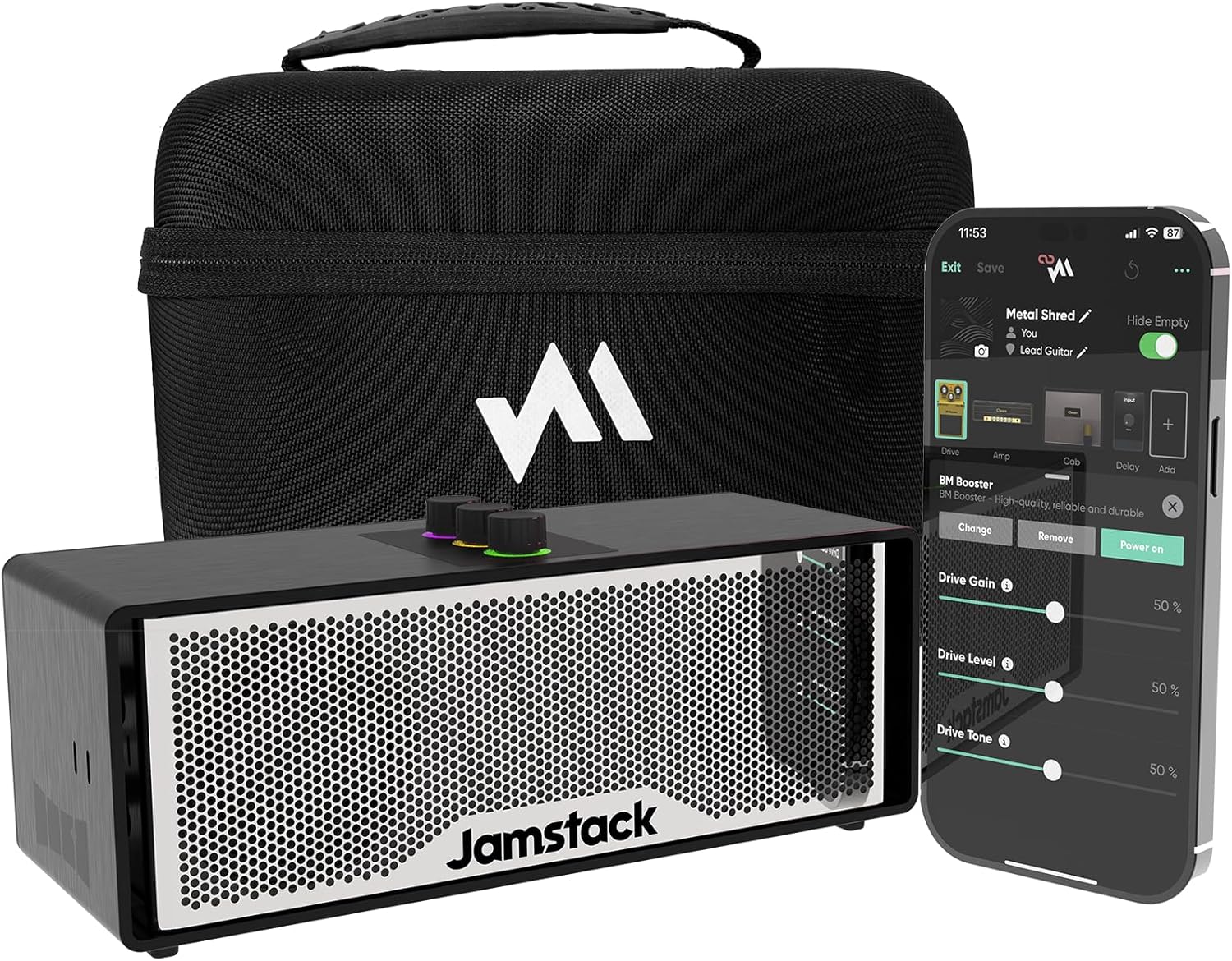 Jamstack 2 Premium 30W Portable Wireless Smart Guitar Amp & Bluetooth Speaker with App for Playing Guitar Recording or Performing at Home or Travel