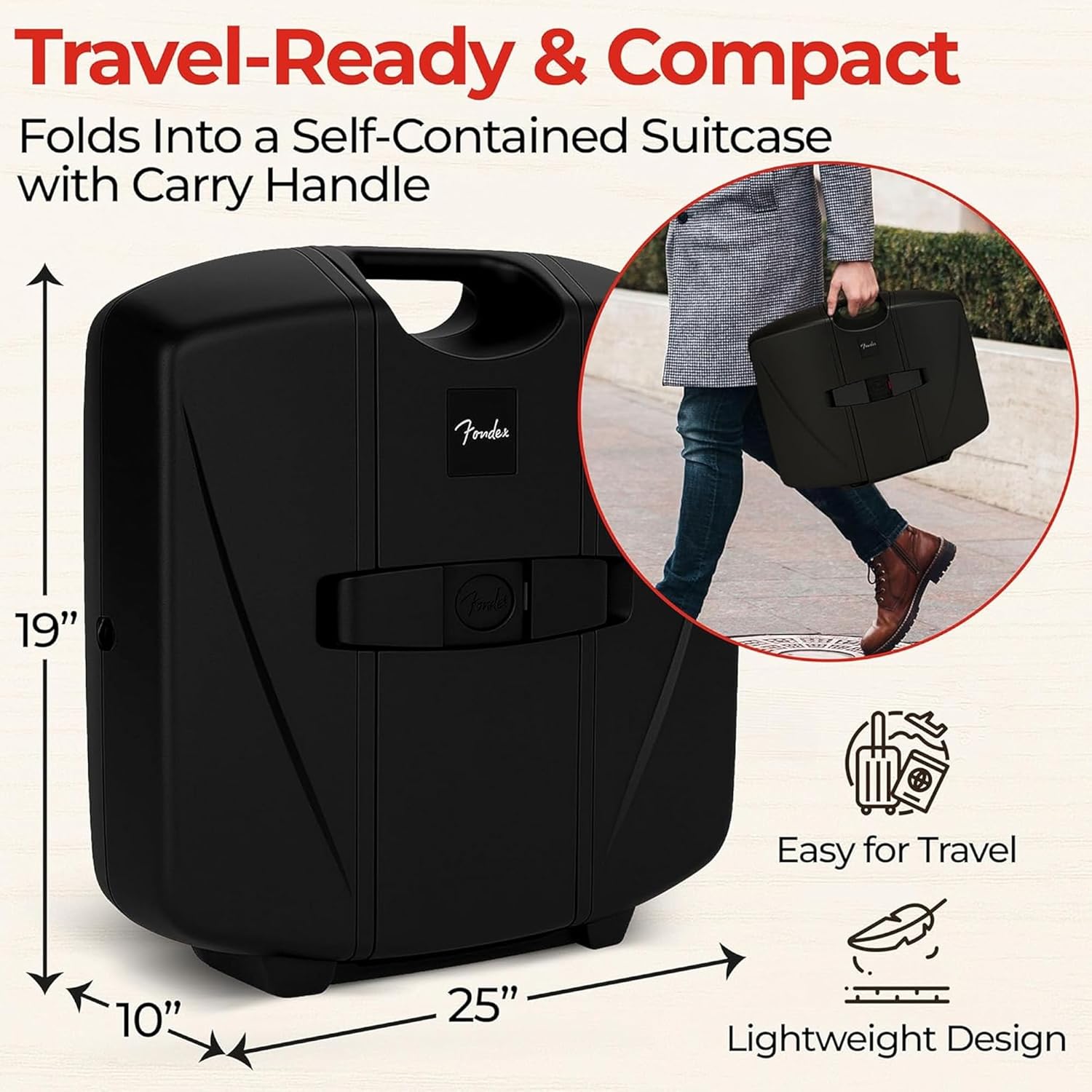 Fender Passport Conference S2 Portable PA System Bundle with Microphone Kit, Compact Speaker Stands, and Instrument Cable