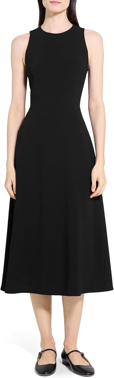 Theory Women's Sleevless a Line Midi Dress