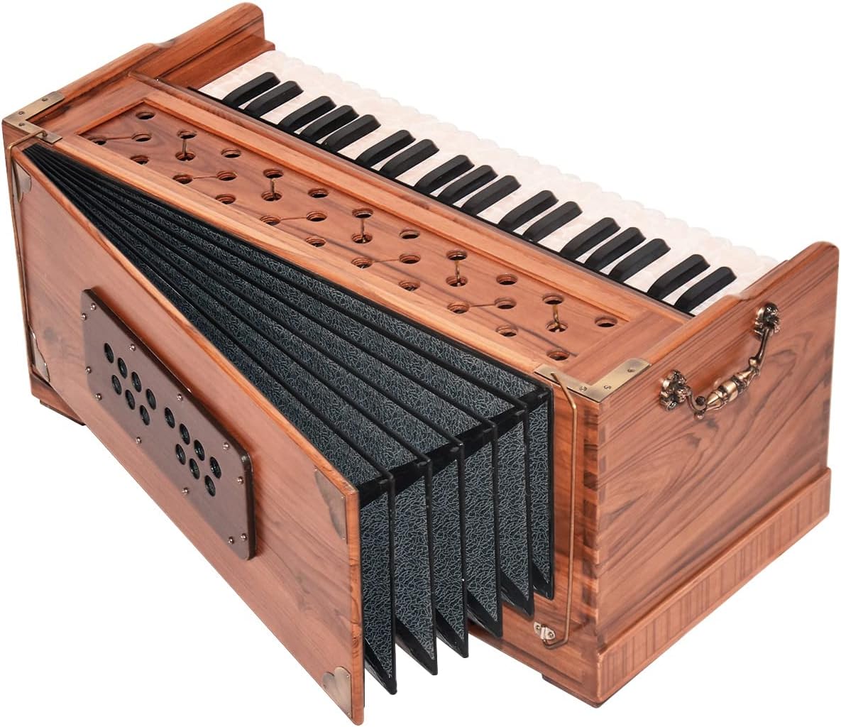 Bhava Studio Harmonium | Concert Teak Edition | Professionally Tuned & Refined in U.S~ Handmade in India, Ethically Sourced, Premium Quality and Finish | Long Sustain and Clear, Warm Tonality