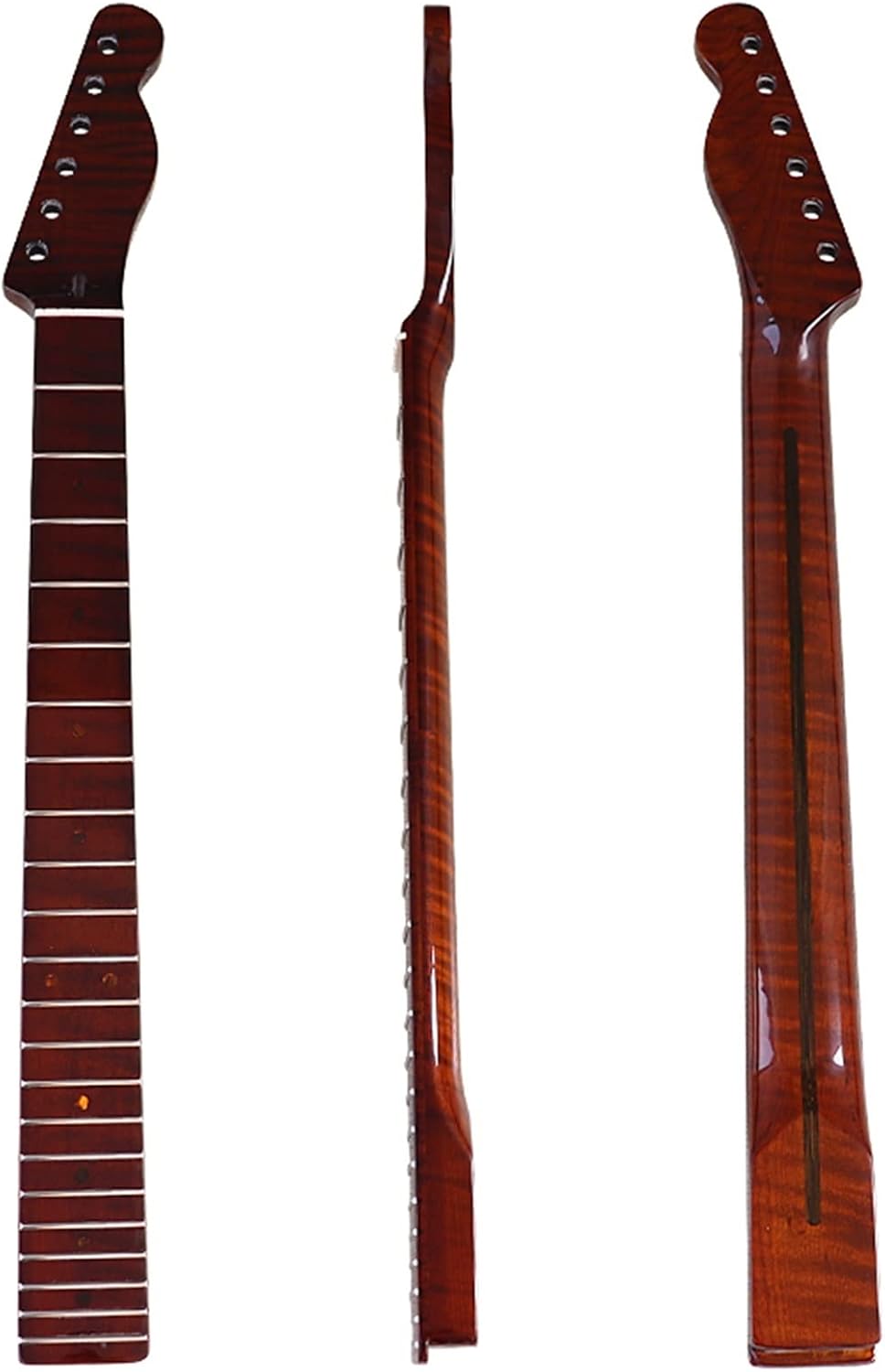 Maple Electric Guitar Neck Brown Color 22 Frets 5.6cm Width High Glossy for TL Guitar Neck Unfinished Guitar Neck