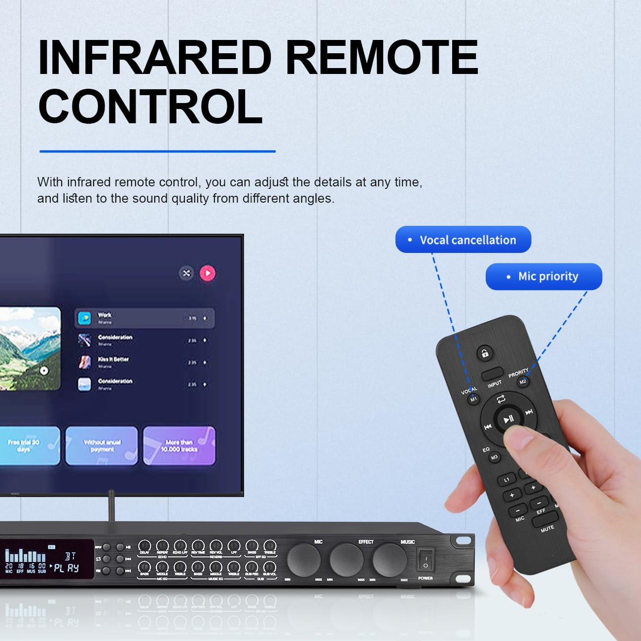 KT900DSP Feedback Suppressor Preamp Preamplifier Karaoke Effector Digital Pre-stage Effector Anti-howling Audio Processor Echo USB MP3 Bluetooth Optical